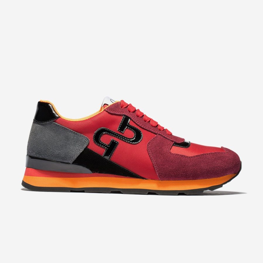 opp france Lace-Up Suede Sneakers Red