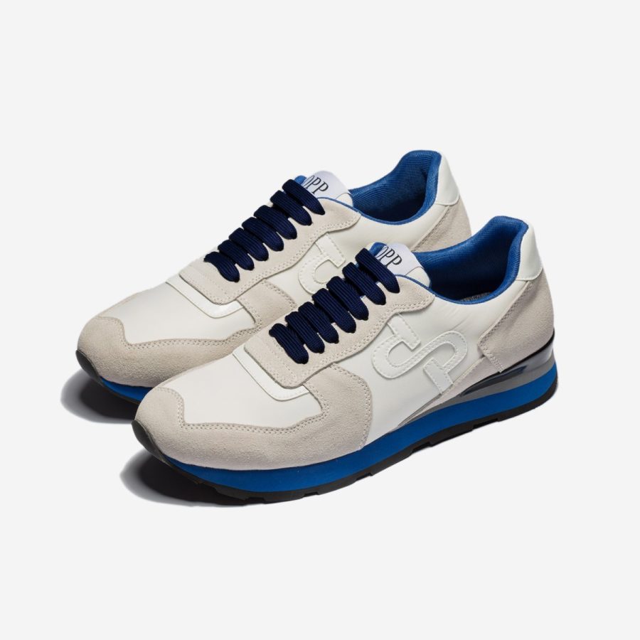 Opp France Lace-Up Suede Sneakers White