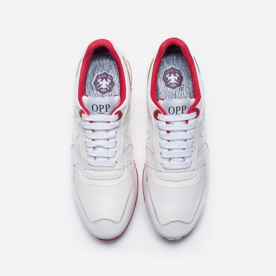 Opp France Lace-Up Suede Sneakers White