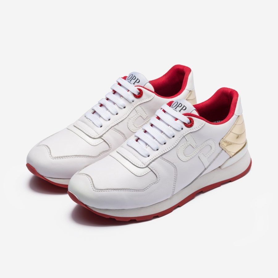 Opp France Lace-Up Suede Sneakers White