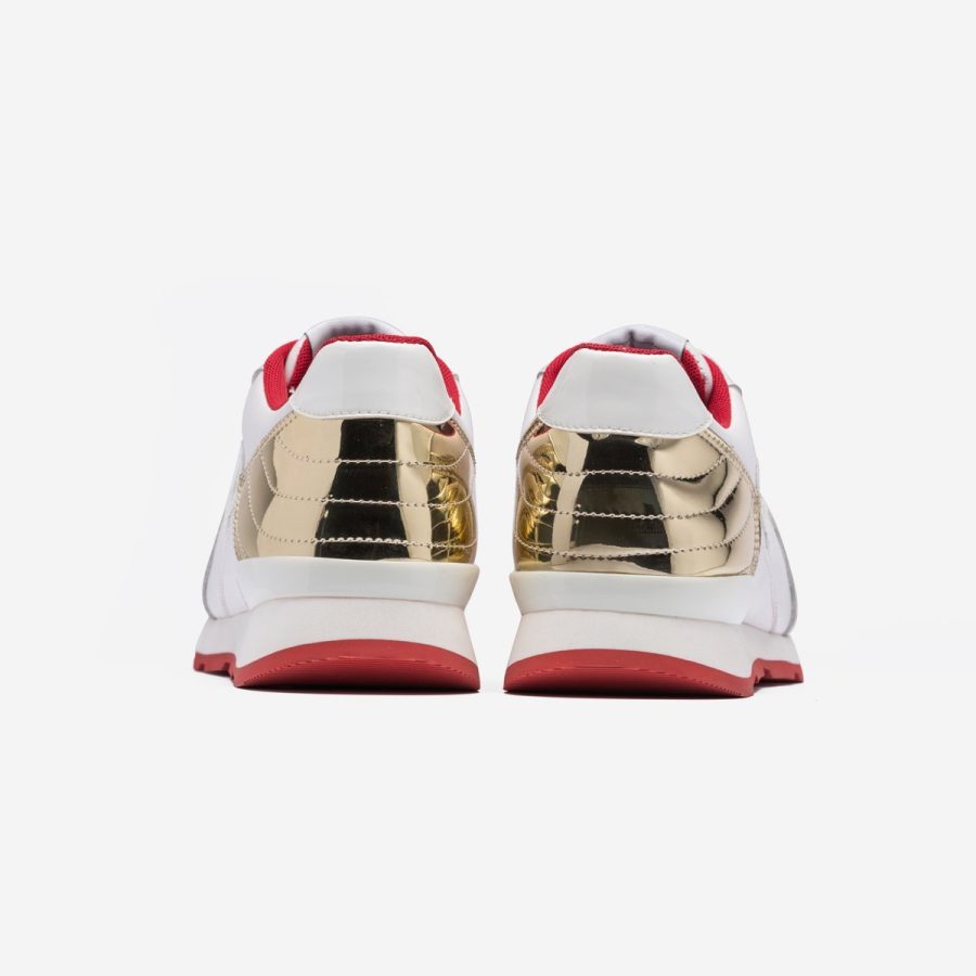 Opp France Lace-Up Suede Sneakers White