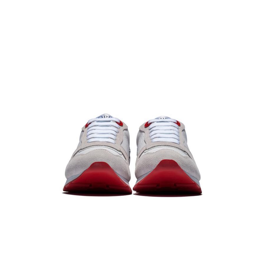 Opp France Lace-Up Suede Sneakers White