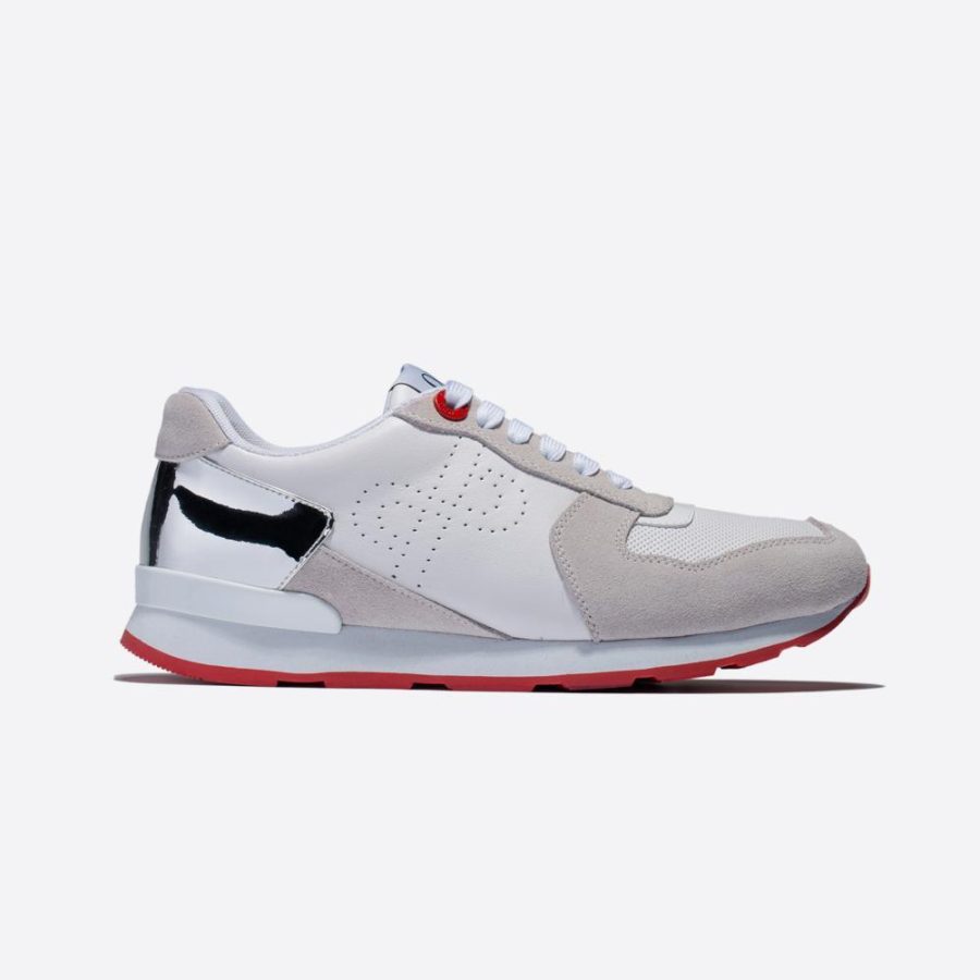 opp france Lace-Up Suede Sneakers White