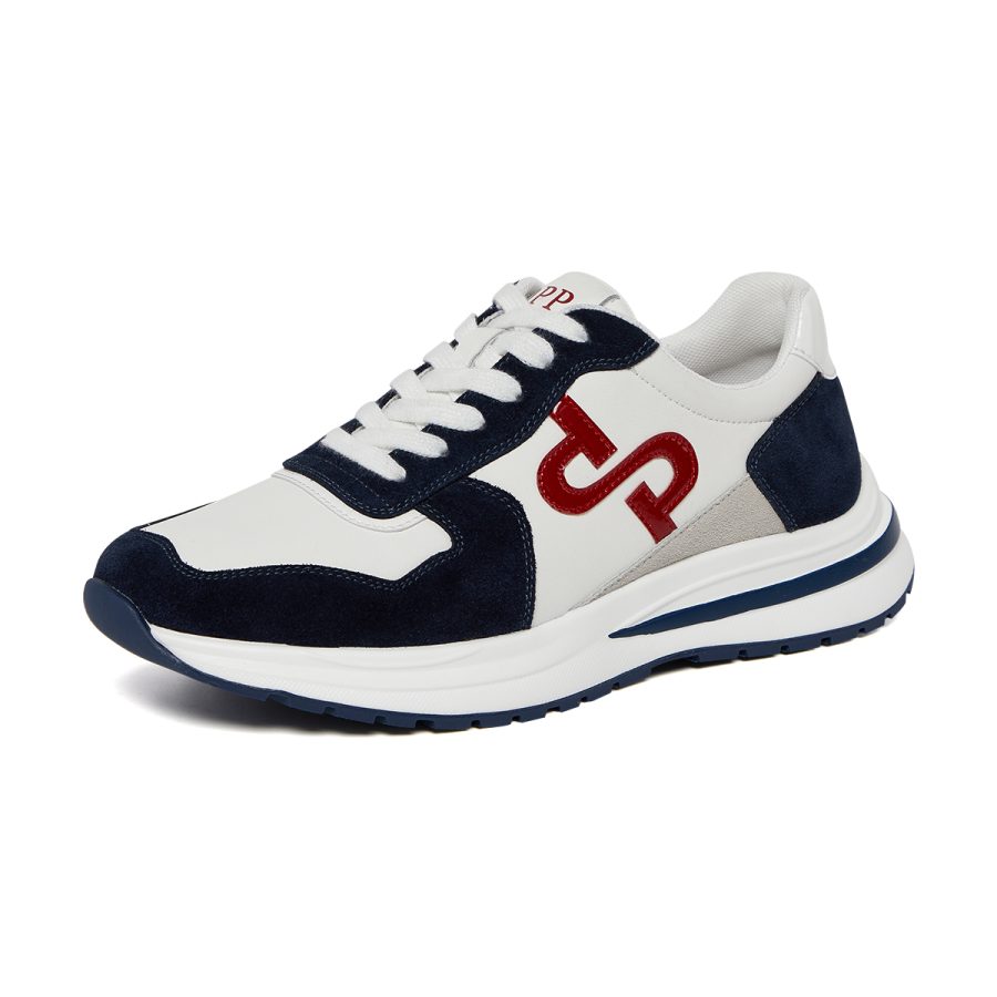 Opp France Lace-Up Suede Sneakers White