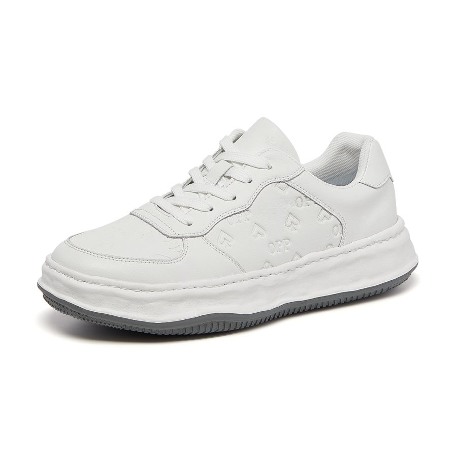 Opp France Lace-Up Suede Sneakers White