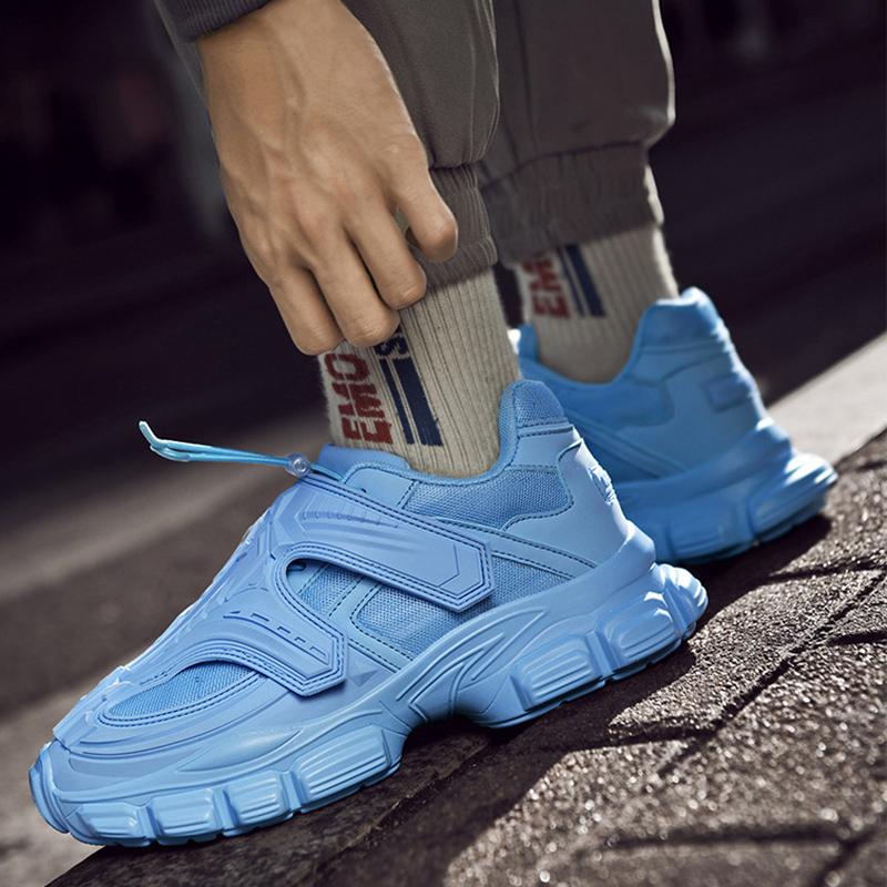 Opp France Lace-up Velcro Sneakers Blue