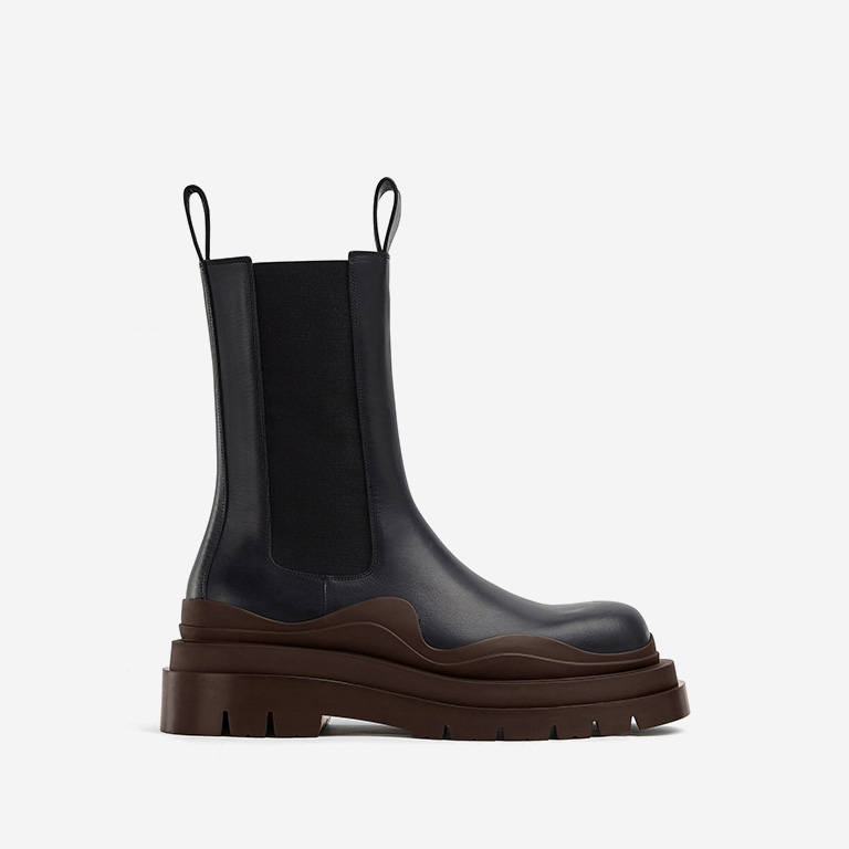 opp france Leather Chelsea boots Brown