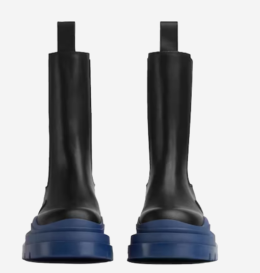 Opp France Leather Tire Boot High Blue