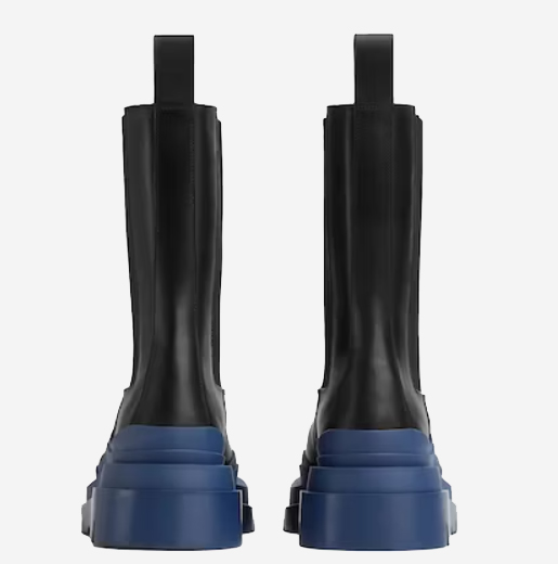 Opp France Leather Tire Boot High Blue