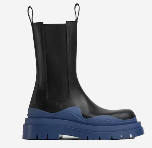 opp france Leather Tire Boot High Blue
