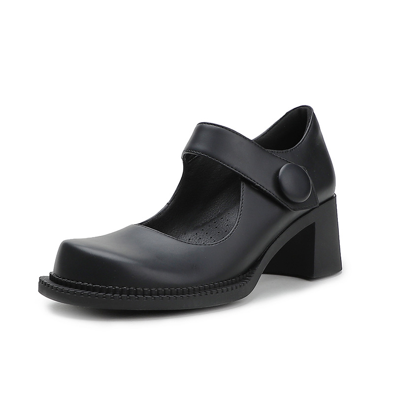 opp france Matte Black Leather Shoes