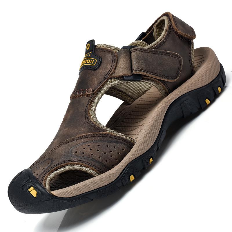 Opp France Men Breathable Sandals Dark Brown