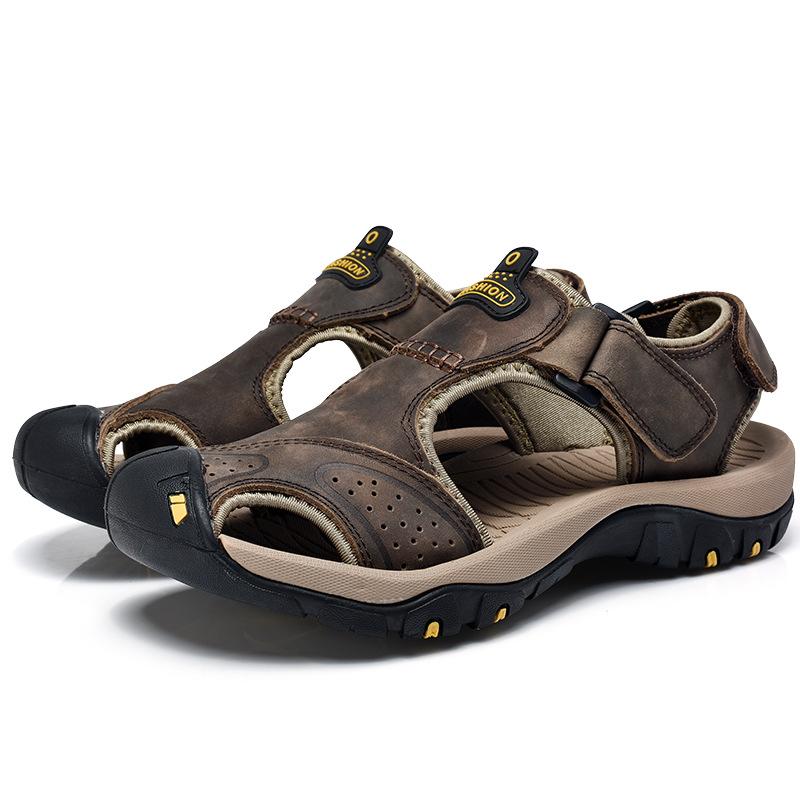 Opp France Men Breathable Sandals Dark Brown