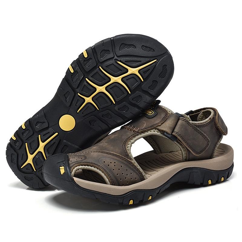 Opp France Men Breathable Sandals Dark Brown