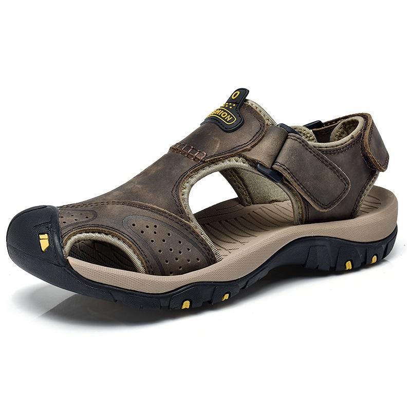 opp france Men Breathable Sandals Dark Brown