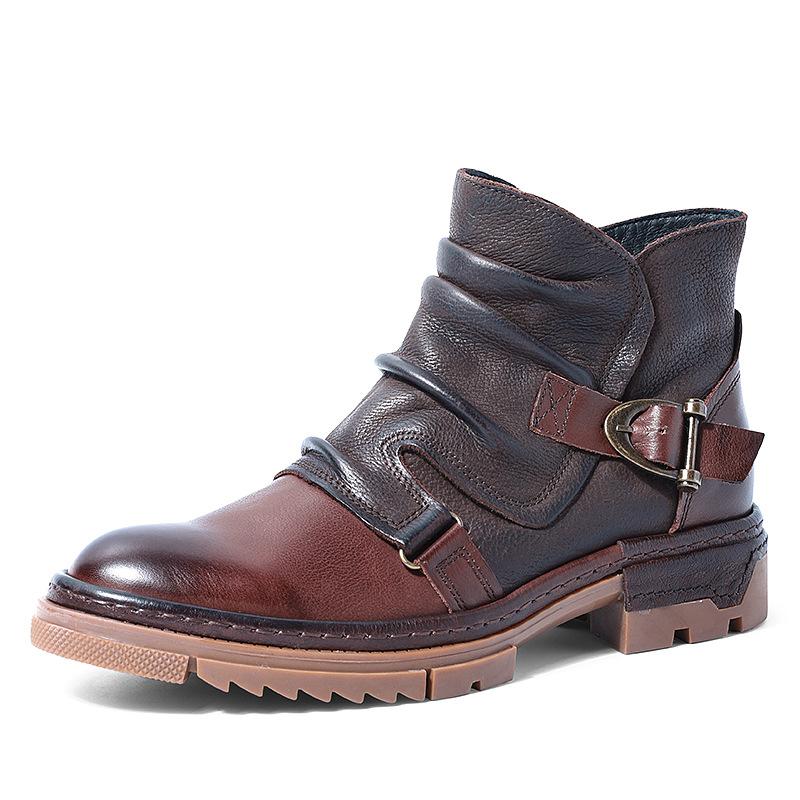 opp france Men British Style Brown Martin Boots