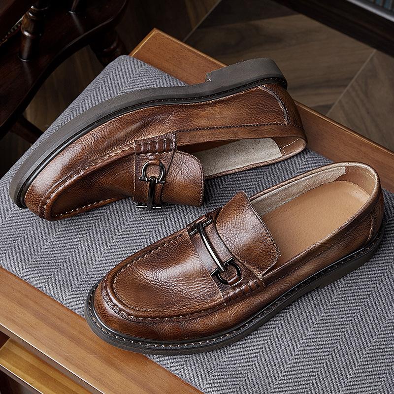 Opp France Men Brown Handmade Loafers