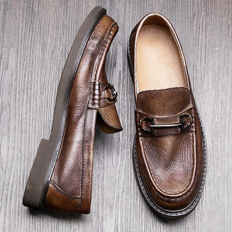 Opp France Men Brown Handmade Loafers