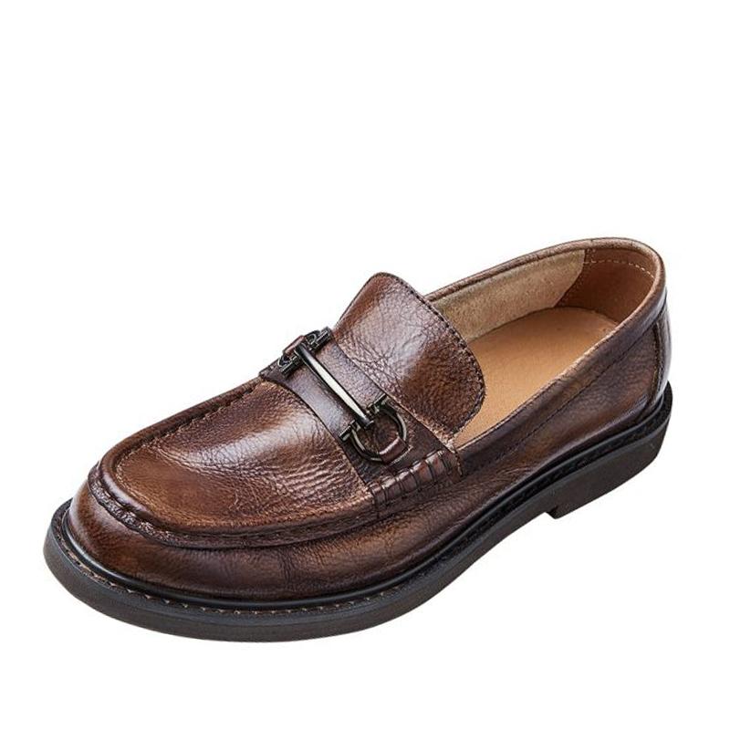opp france Men Brown Handmade Loafers