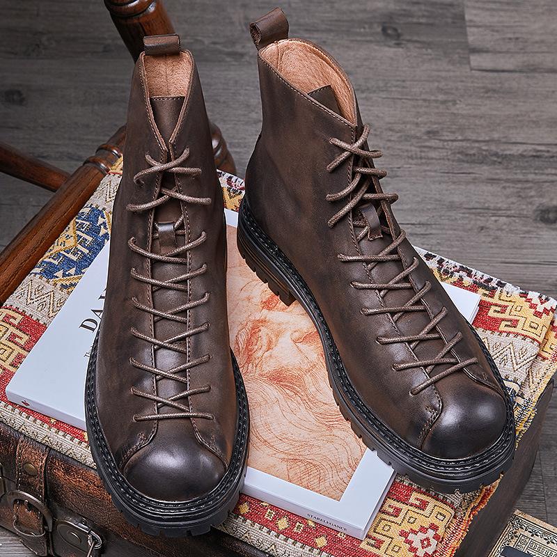 Opp France Men Brown Trendy Martin Boots