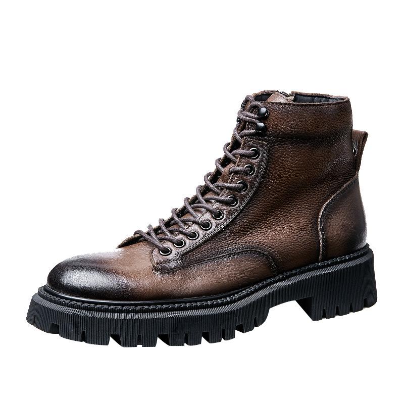 opp france Men Brown Vintage Martin Boots