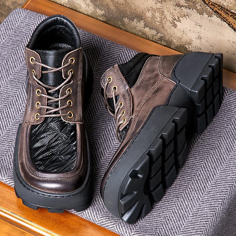 Opp France Men Brown Vintage Mid Boots