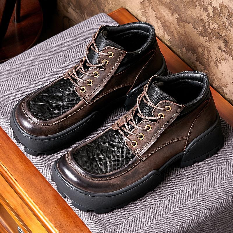 Opp France Men Brown Vintage Mid Boots