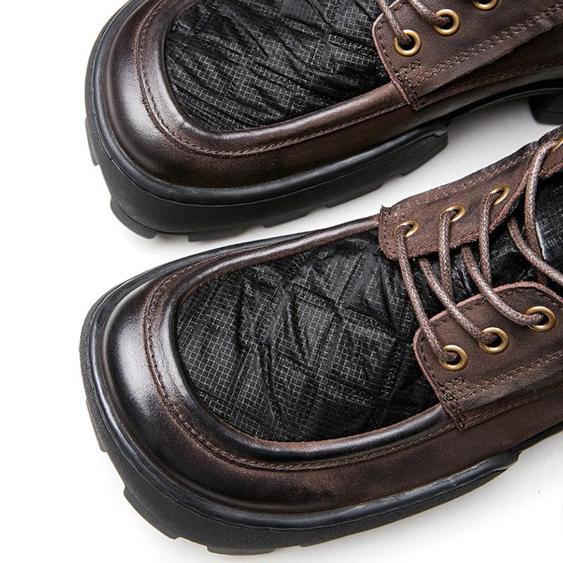 Opp France Men Brown Vintage Mid Boots