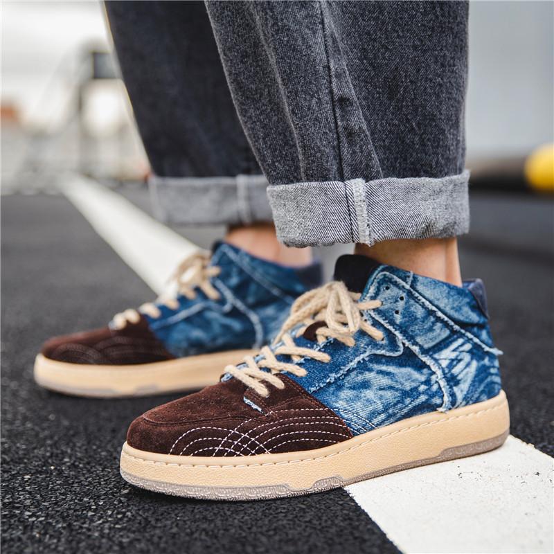 Opp France Men Denim High Top Casual Shoes