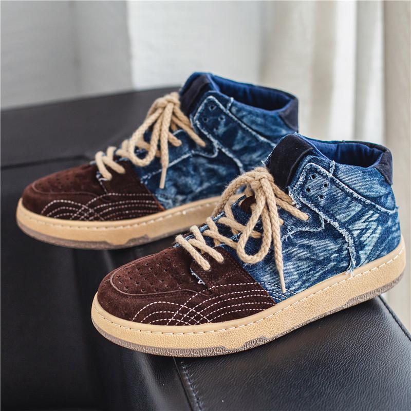 Opp France Men Denim High Top Casual Shoes