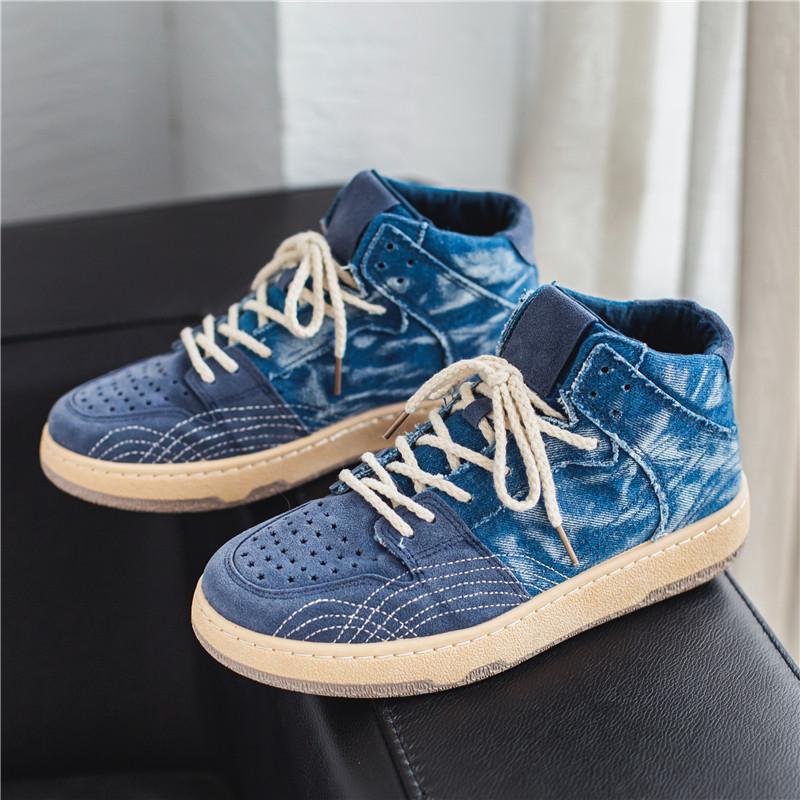 Opp France Men Denim High Top Casual Shoes