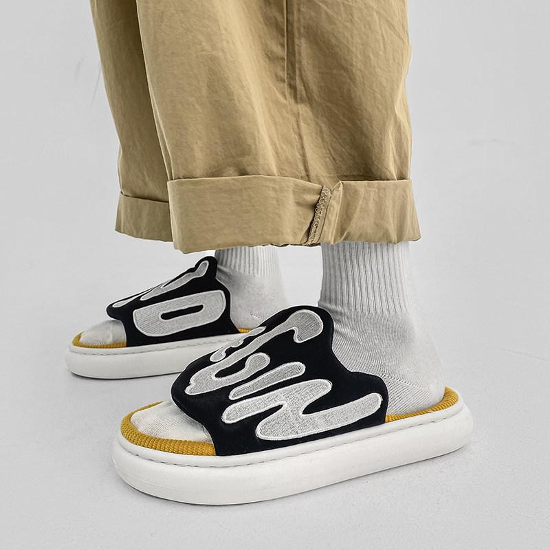 Opp France Men Embroidery Slippers Black