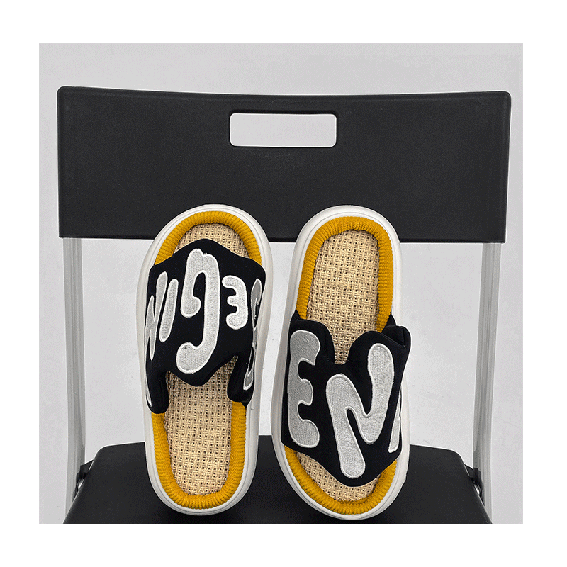 Opp France Men Embroidery Slippers Black