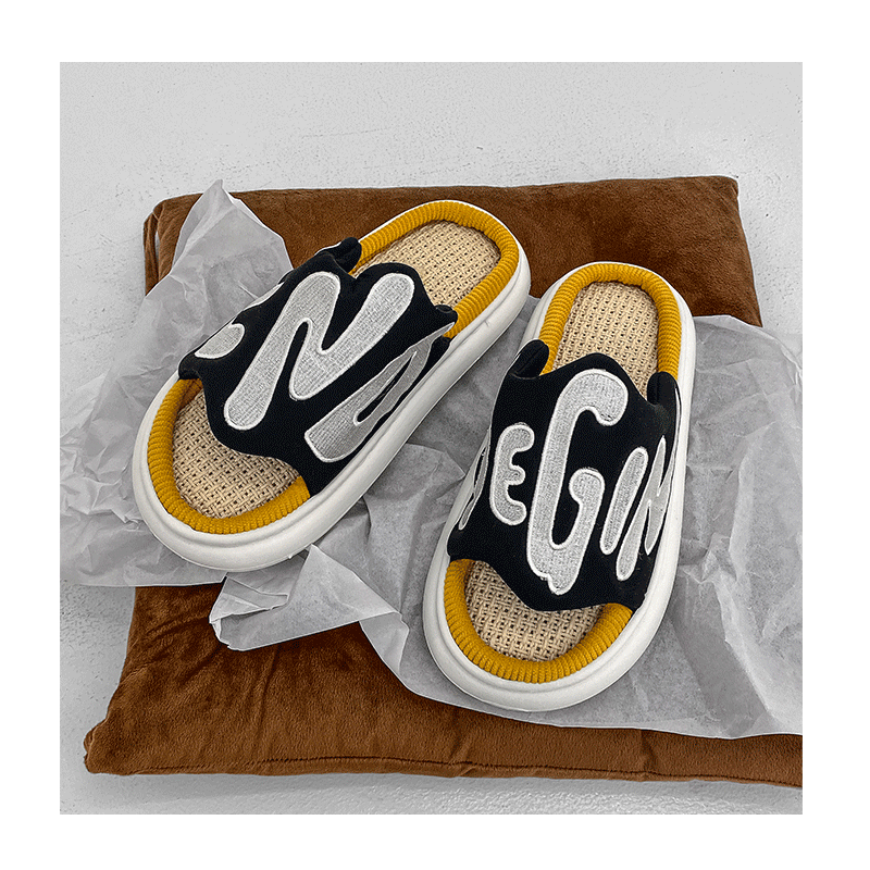 Opp France Men Embroidery Slippers Black