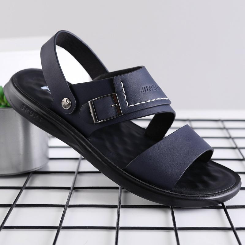 Opp France Men Genuine Leather Non-slip Sandals