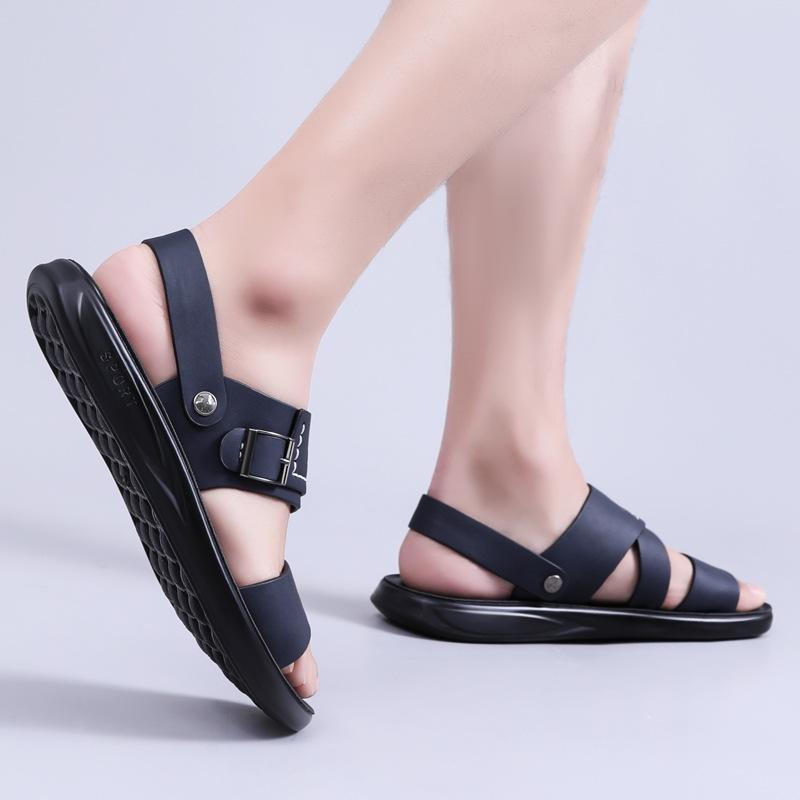 Opp France Men Genuine Leather Non-slip Sandals