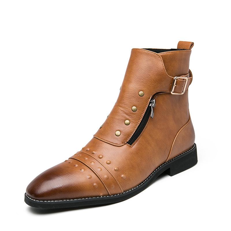 opp france Men High Top Leather Boots