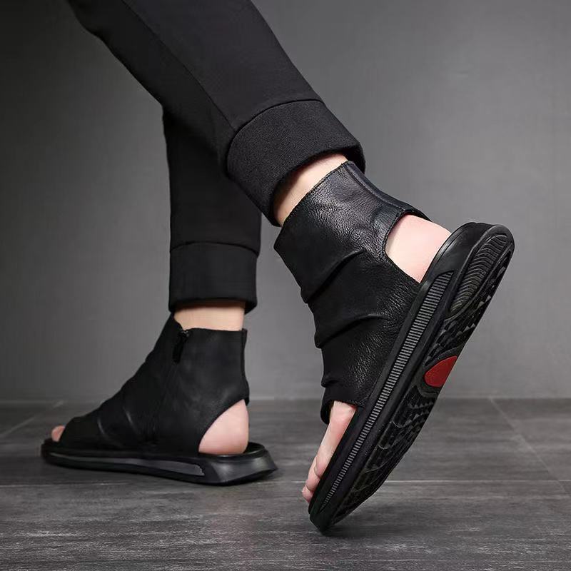 Opp France Men High Top Leather Sandals