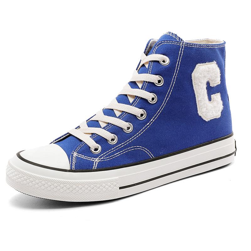 opp france Men High Top Letter C Canvas Shoes Blue