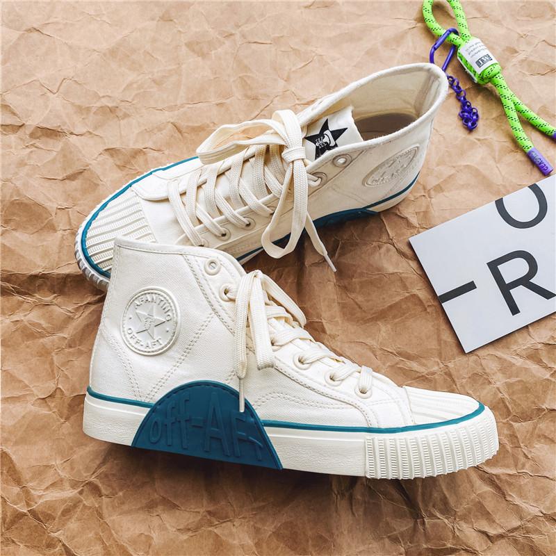 Opp France Men High Top Off-Aft Canvas Shoes White