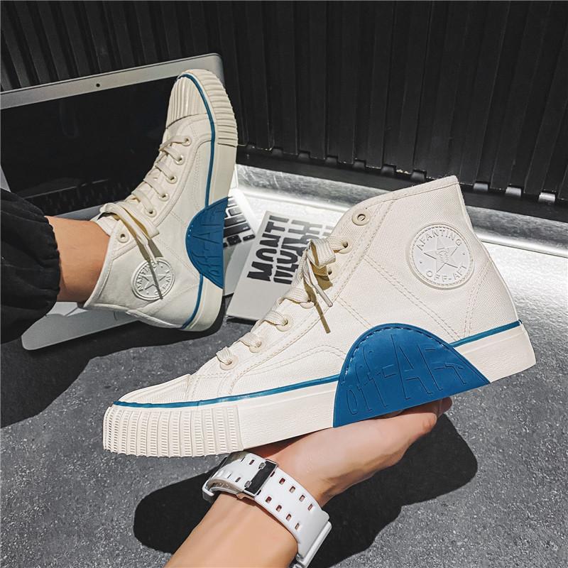 Opp France Men High Top Off-Aft Canvas Shoes White