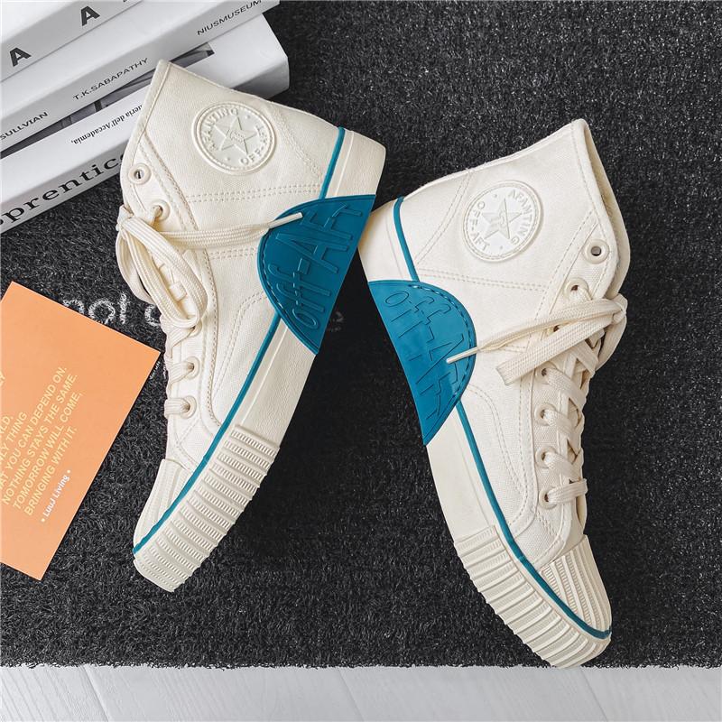 Opp France Men High Top Off-Aft Canvas Shoes White