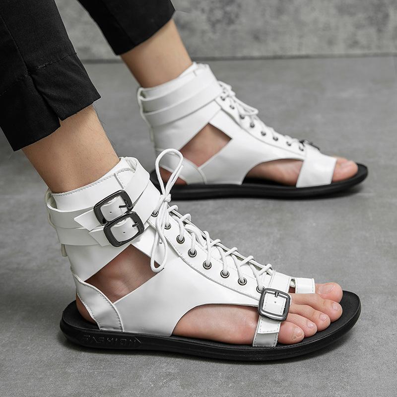 Opp France Men Leather Roman Sandals