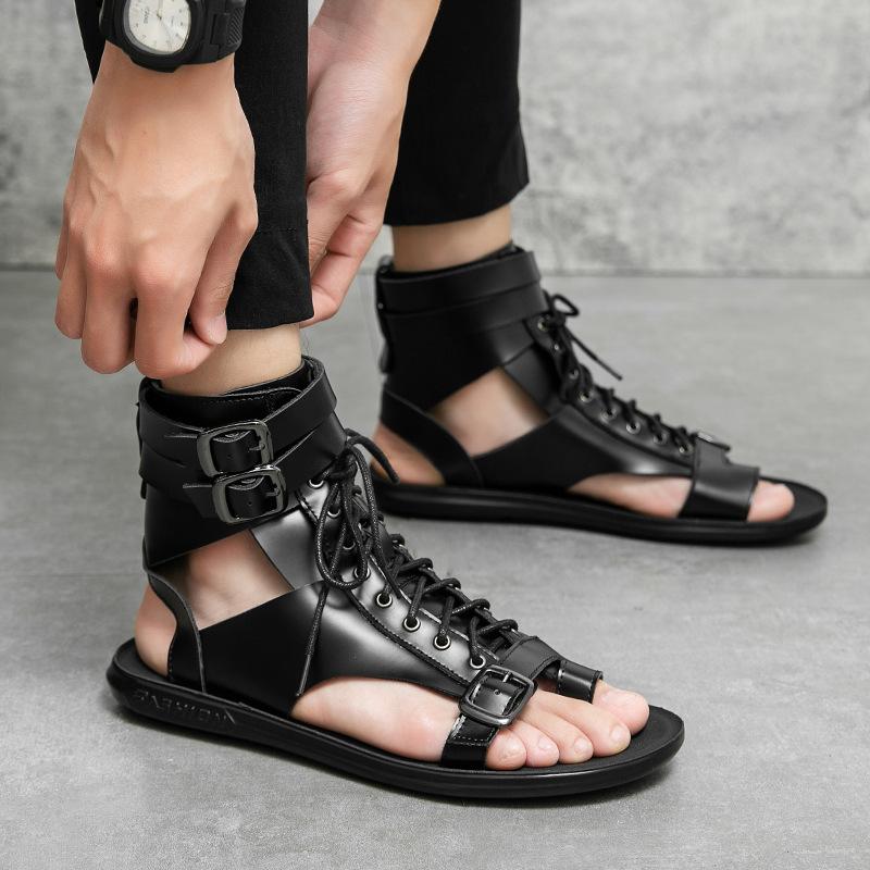 Opp France Men Leather Roman Sandals