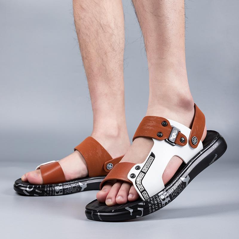 Opp France Men Leather Trend Beach Sandals