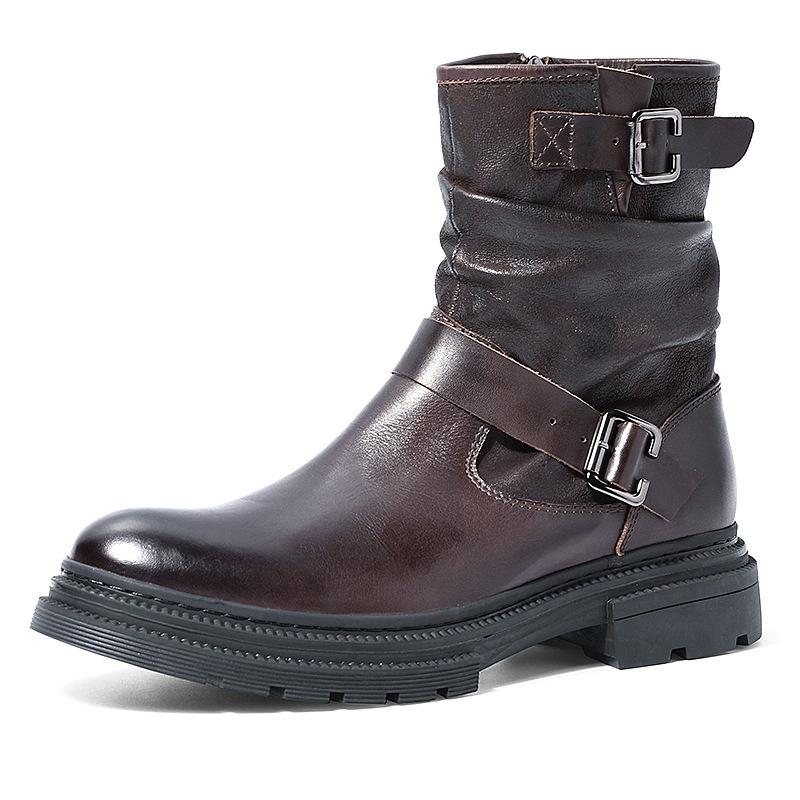 opp france Men Leather Trend Chelsea Boots