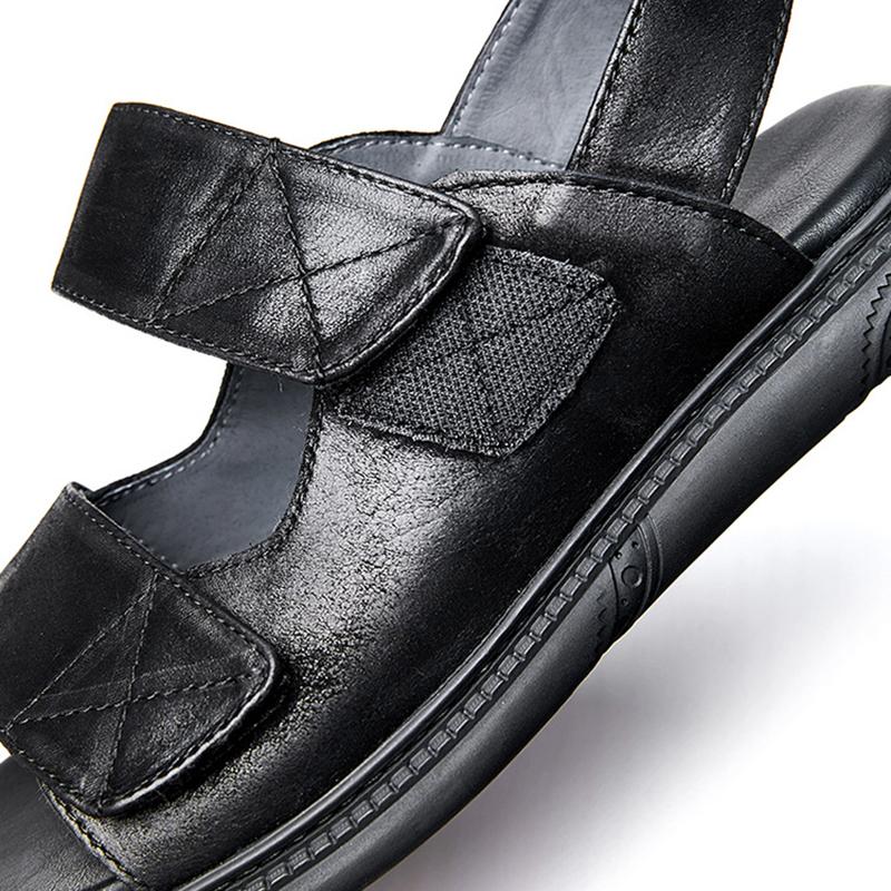 Opp France Men Leather Trend Sandals Black