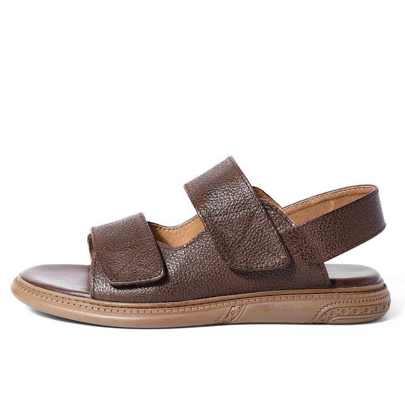 opp france Men Leather Trend Sandals Brown