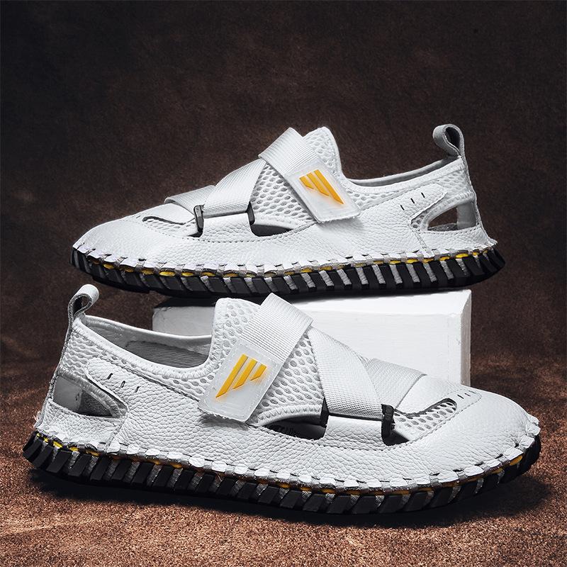 Opp France Men Mesh Breathable Leather Sandals