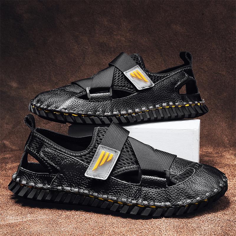 Opp France Men Mesh Breathable Leather Sandals